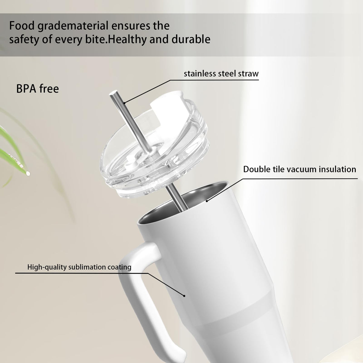 1pcs 20oz Sublimation Tumbler with Handle