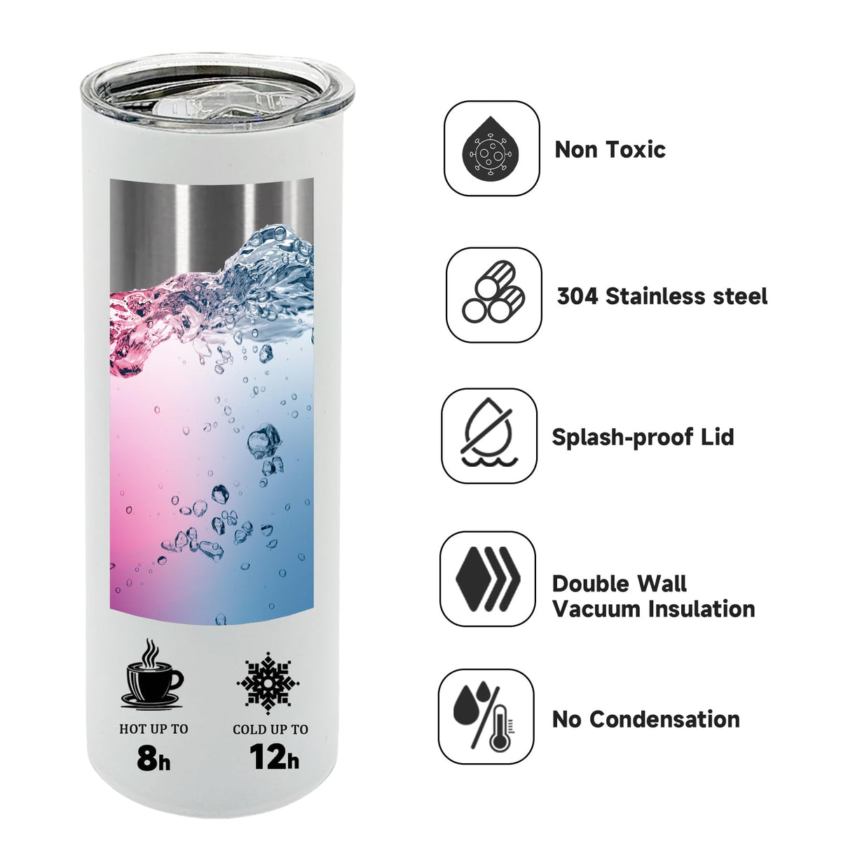 20 oz Straight Sublimation Blank Tumblers Bulk (25 Count)