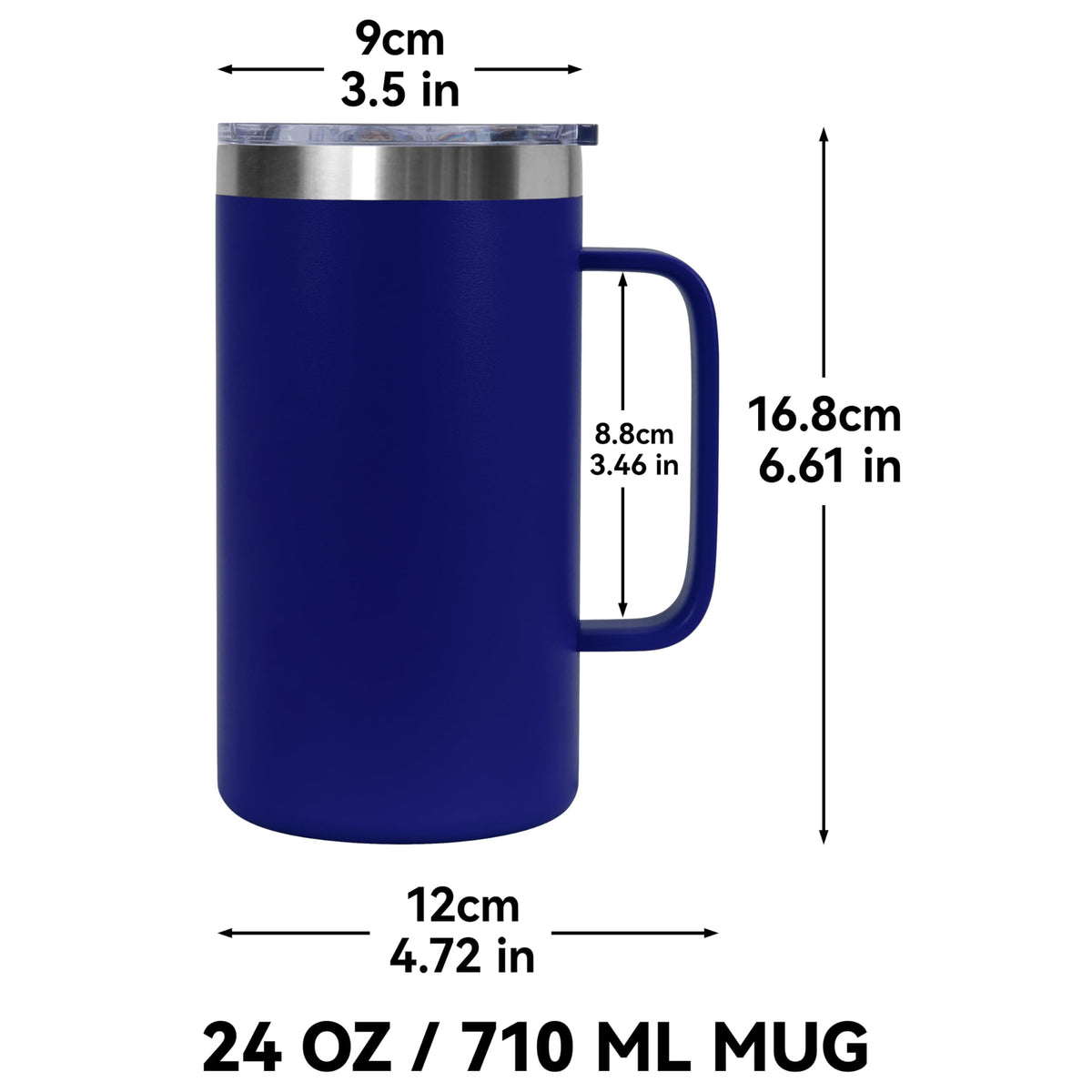 24oz Mug with Handle and Lid (4 Count)