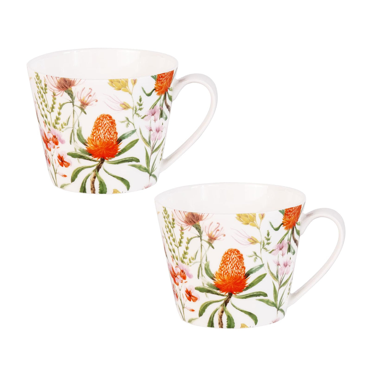 Bone China Coffee Mugs (2 Count)