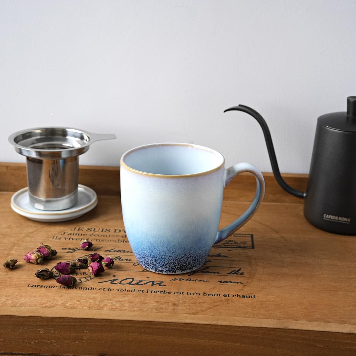 Ceramic Tea Cup with Infuser and Lid