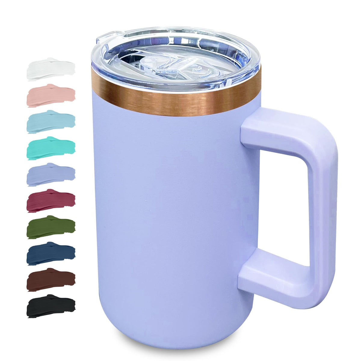 22oz Insulated Coffee Mug Bulk with Handle and Lid Lilac