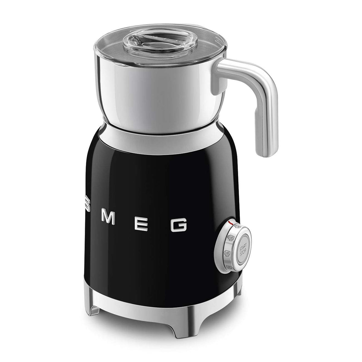 Retro 50's Style Milk Frother with 2 Disks 6 Preset Programs Hot or Cold Frothing and Induction Heating