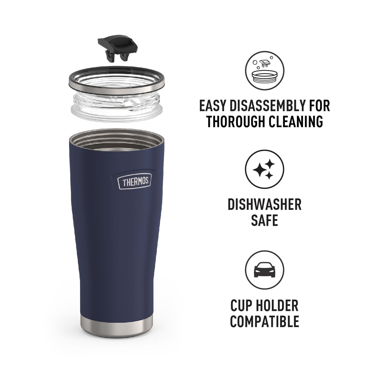 Icon Series 24oz Stainless Steel Tumbler with Slide Lock Lid