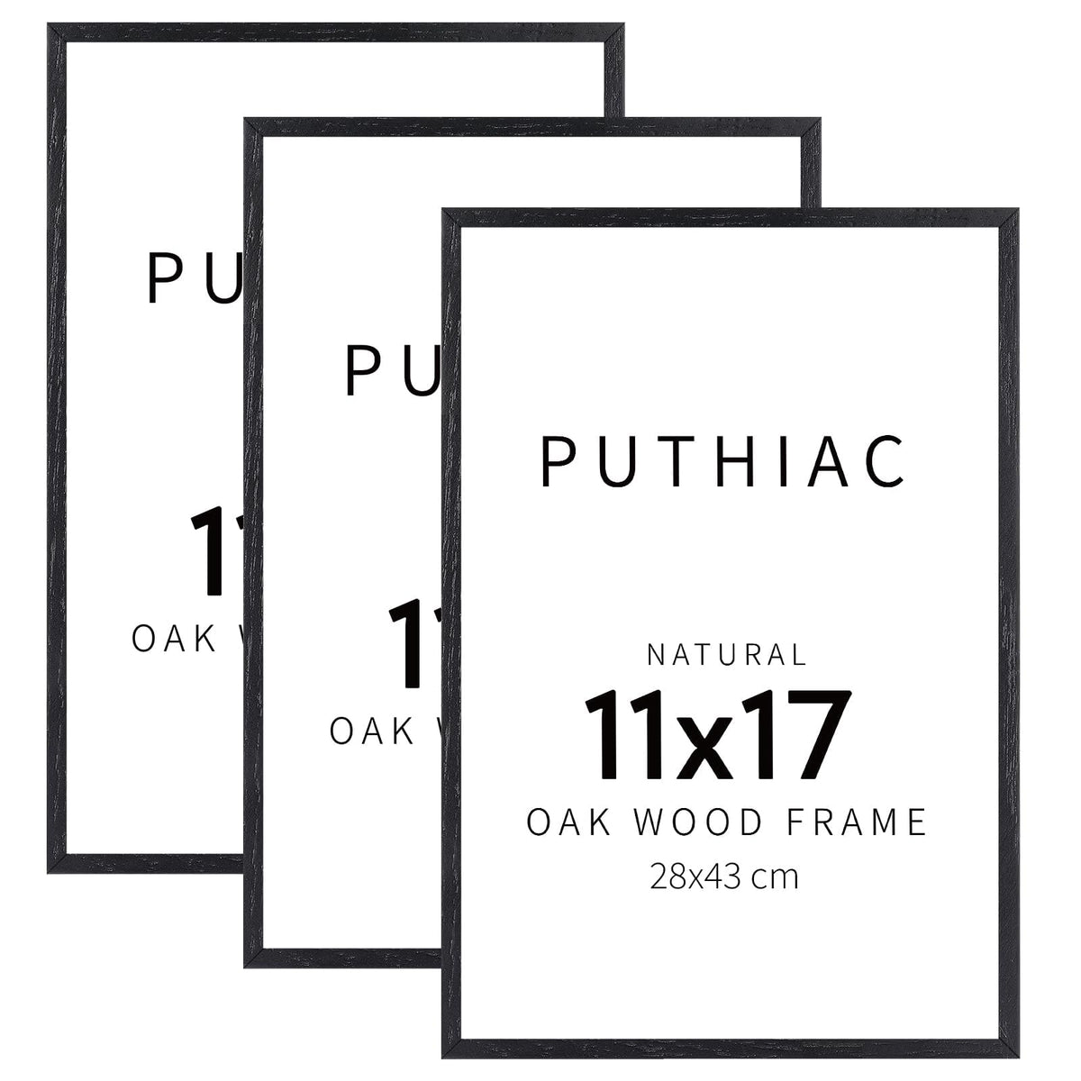 11x17 Solid Oak Wood Picture Frames (3 Count)