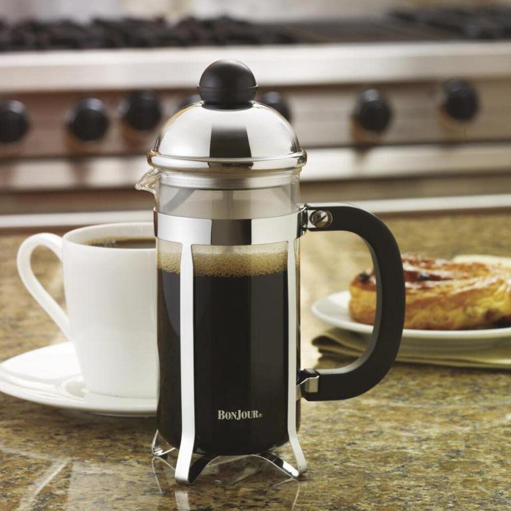 Coffee Stainless Steel French Press with Glass Carafe (8 Count)