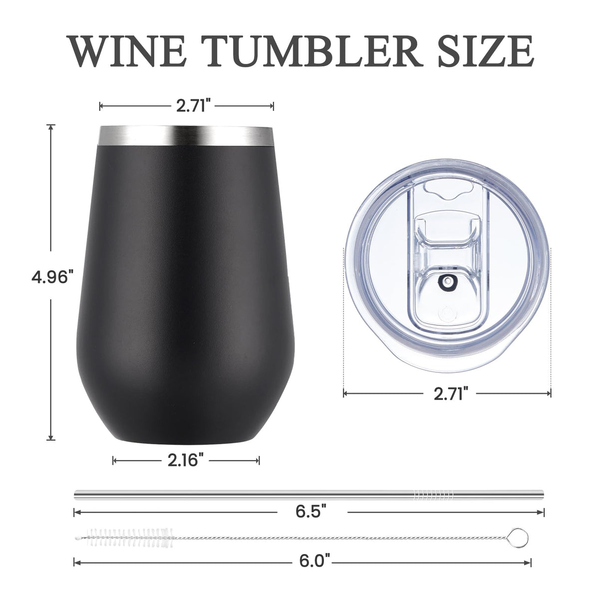 12oz 4 Pack Wine Tumbler Glasses with Lid