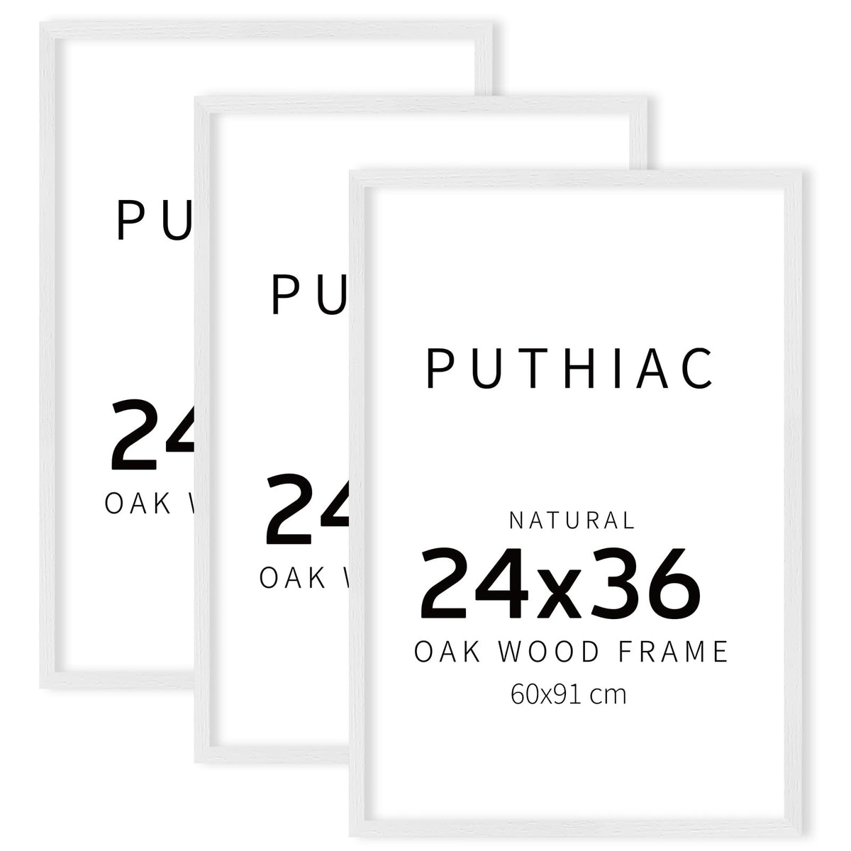 24x36 Solid Oak Wood Picture Frames (3 Count)