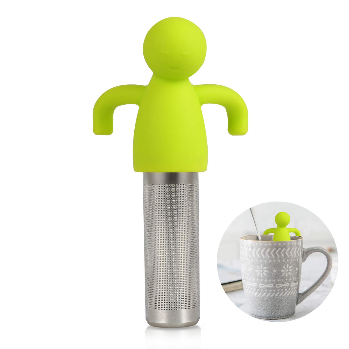 Stainless Steel Tea Infuser Steeper for Loose Tea Extra Fine Mesh Green