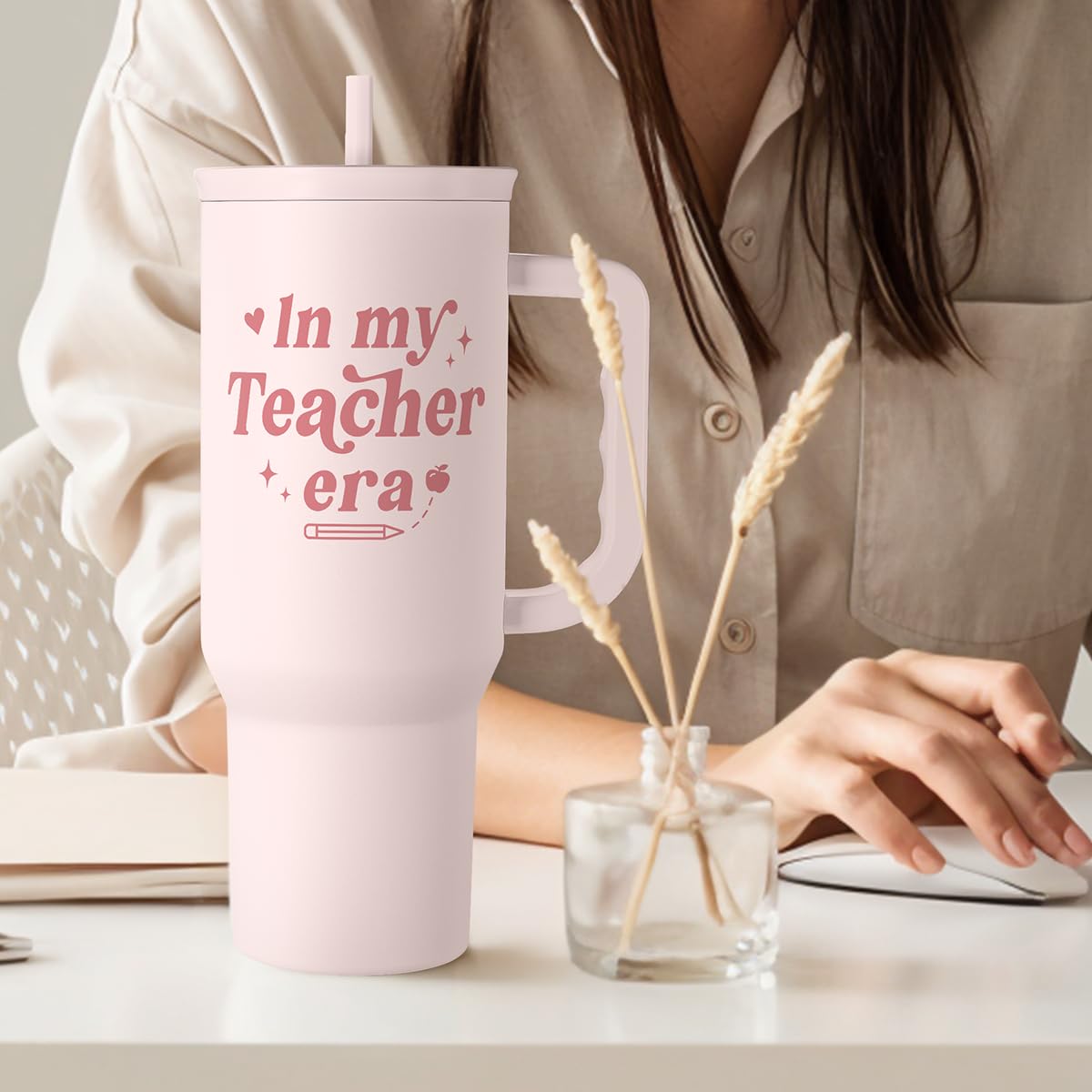 Teacher Gift Stainless Steel Insulated Tumbler with Handle