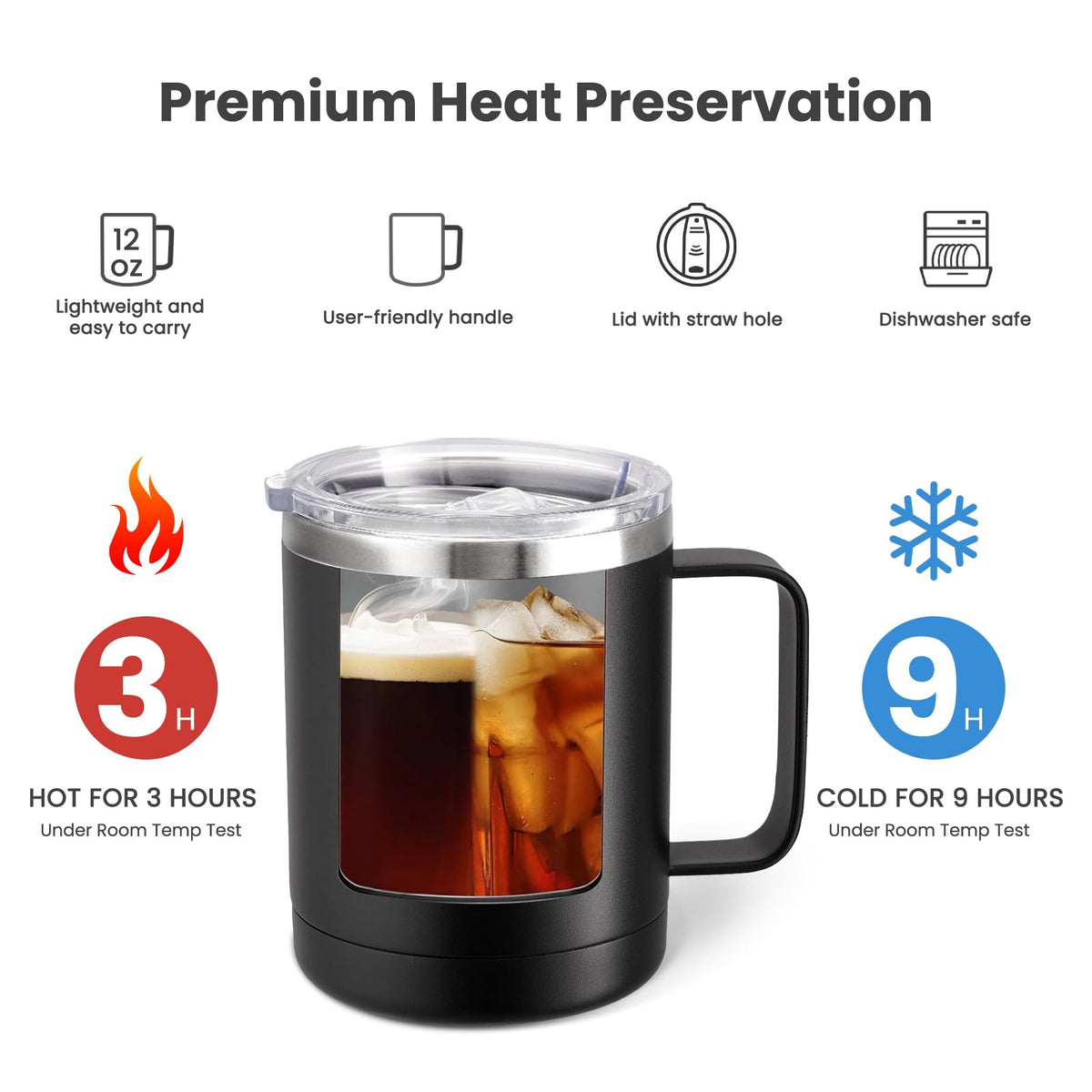 12oz Coffee Mug With Handle 8 Pack Bulk (8 Count)