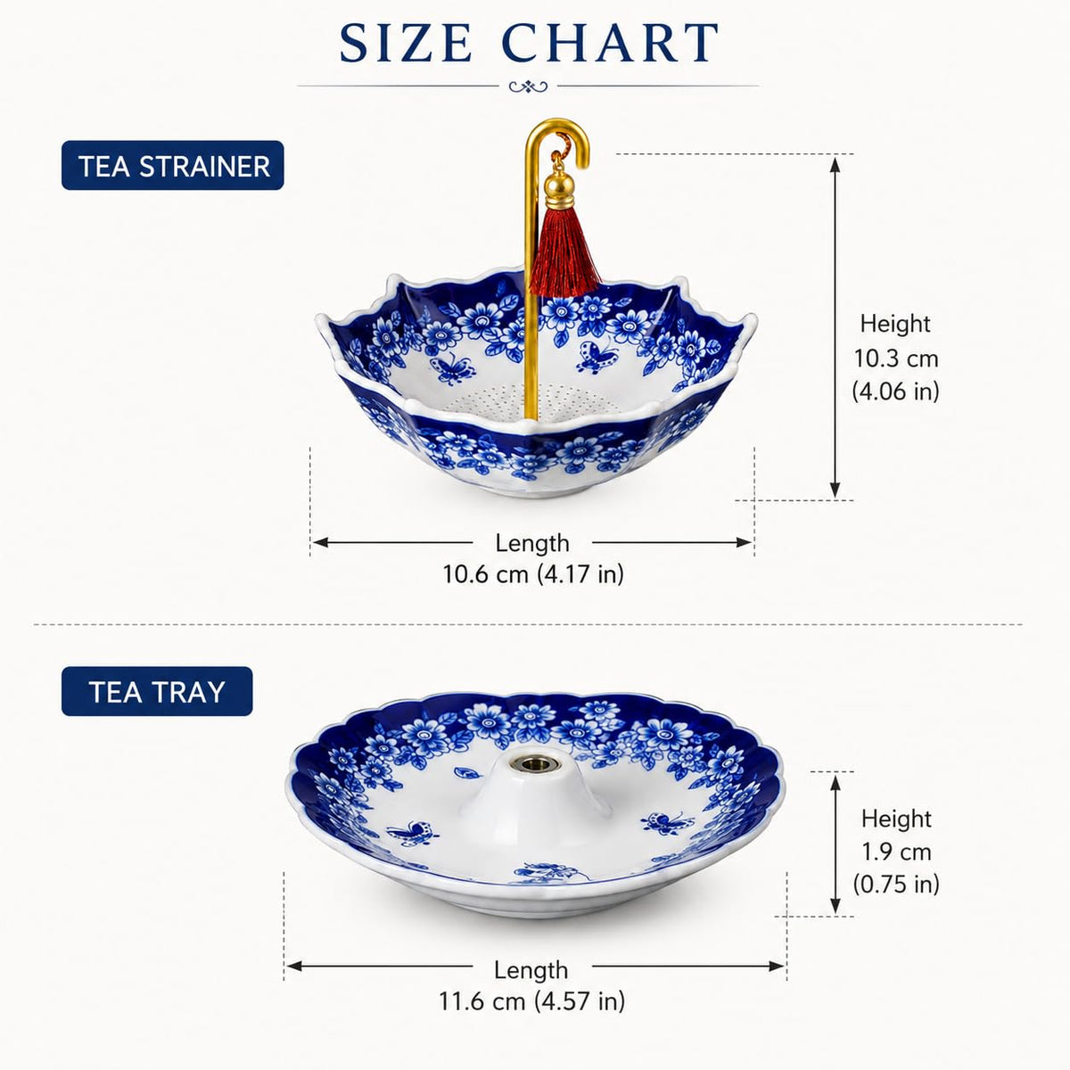 Ceramic Umbrella Tea Strainer for Loose Leaf Tea