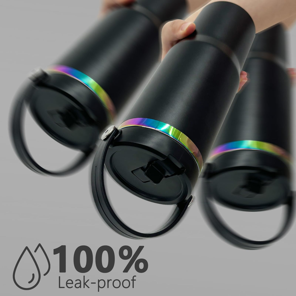 30 oz Tumbler Bulk with Top Handle and Flip Straw Black