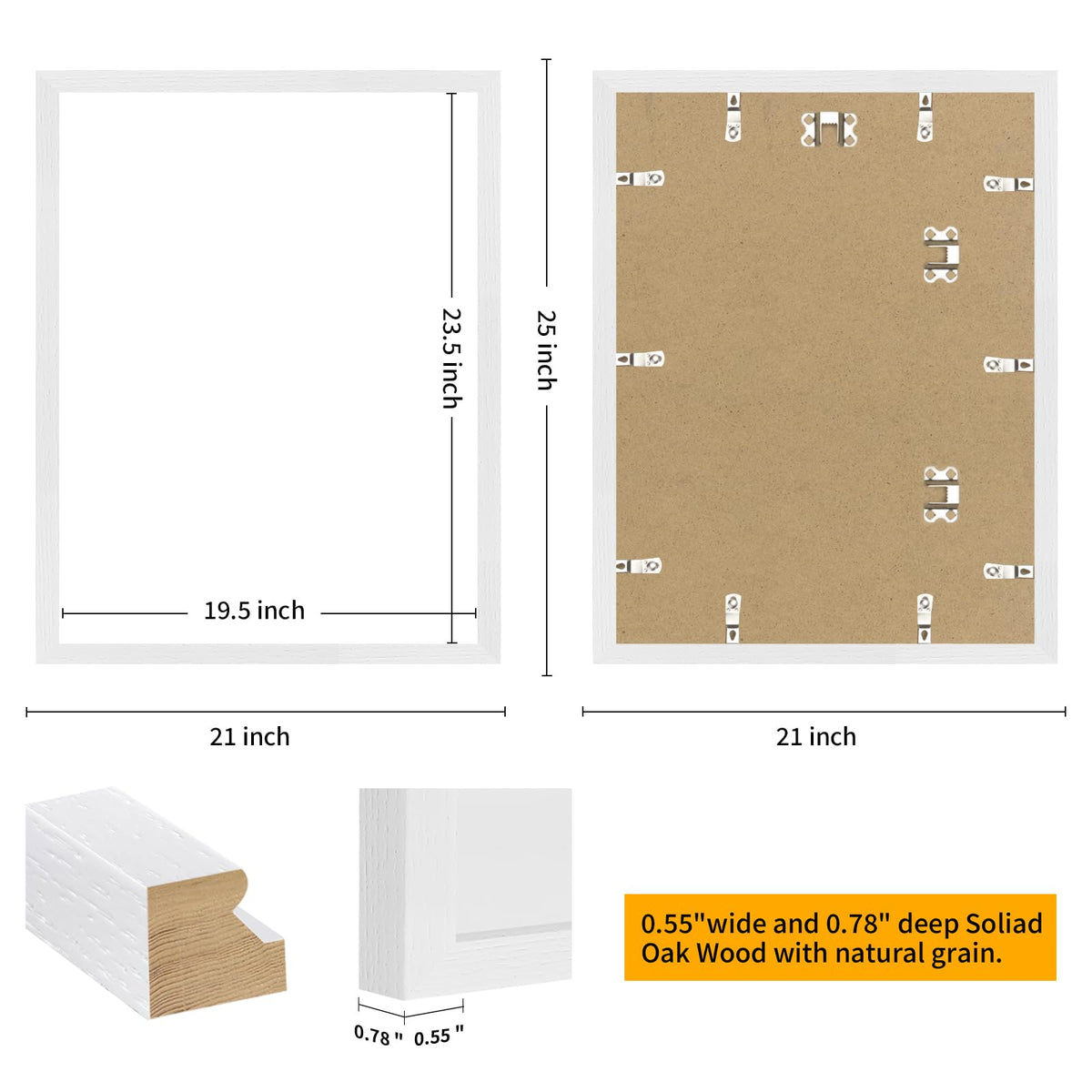 20x24 Solid Oak Wood Picture Frame