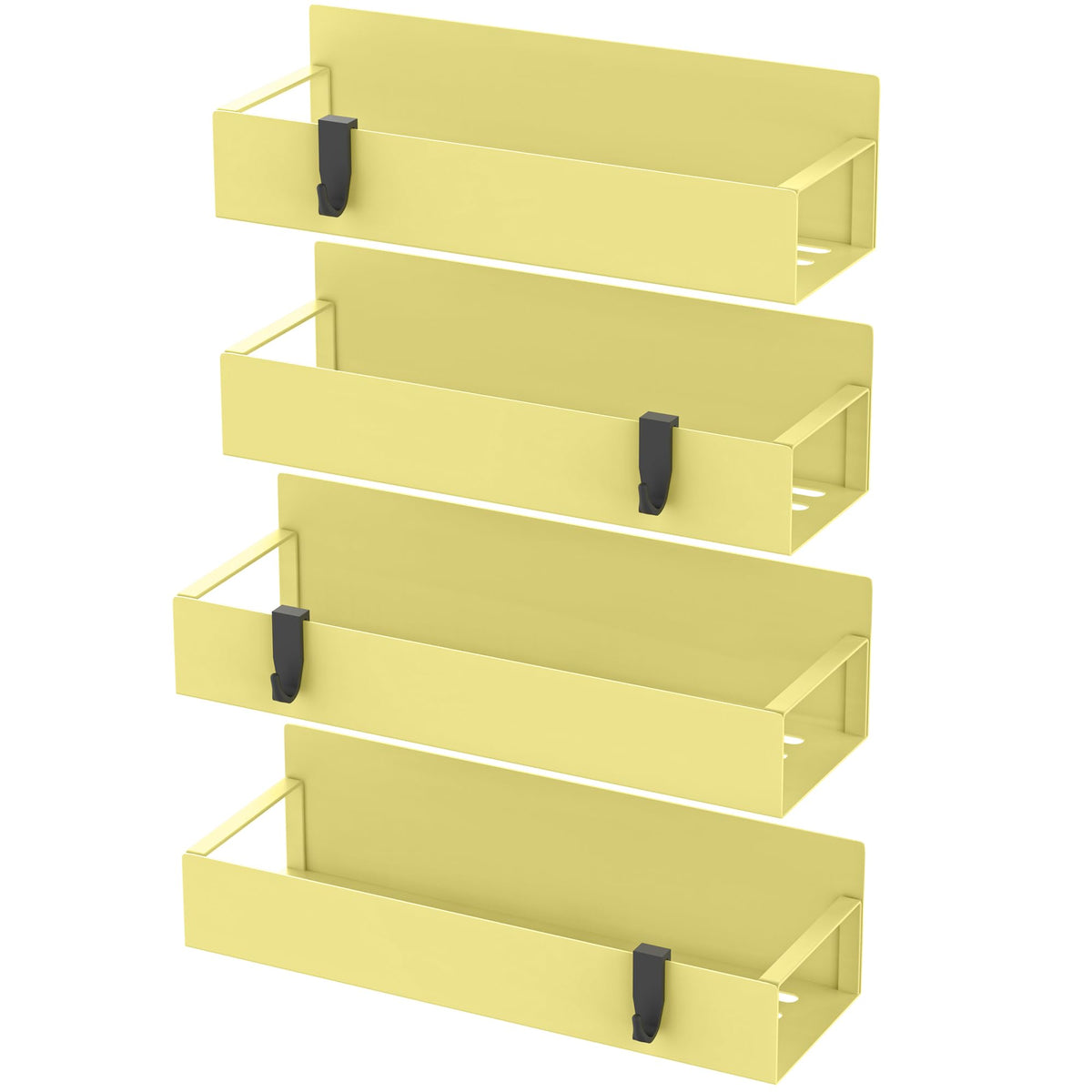 Metal Magnetic Spice Rack for Refrigerator Yellow (4 Count)