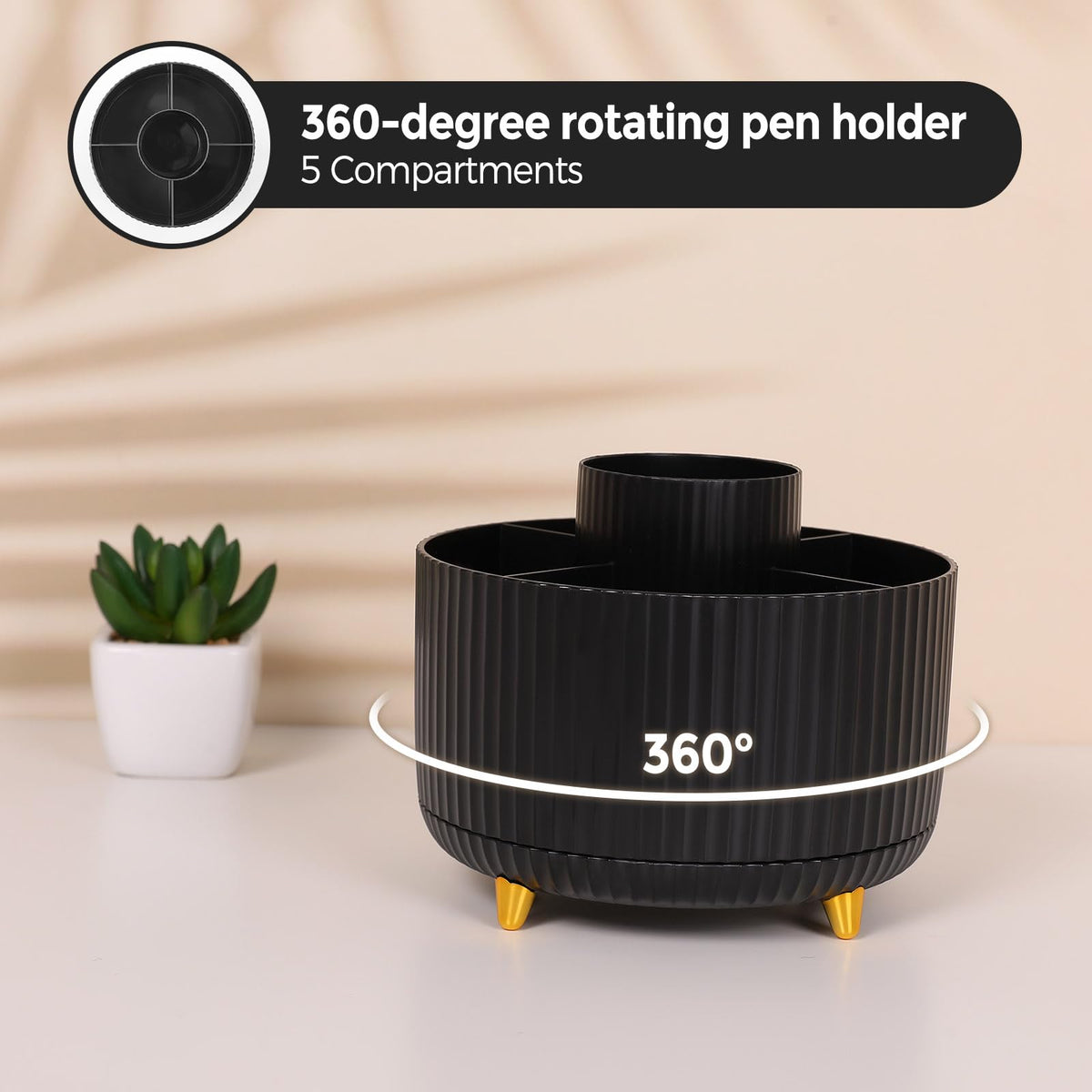 Black Office Supplies with Pencil Holder