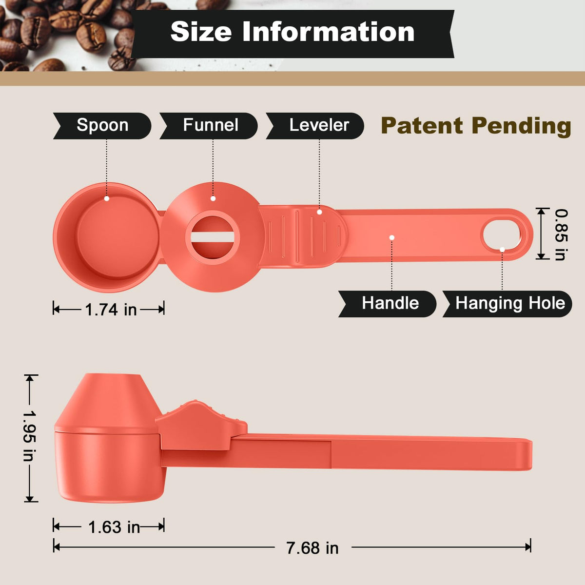 Coffee Scoop & Funnel for Reusable K Cup Refillable Coffee Pods (2 Count)