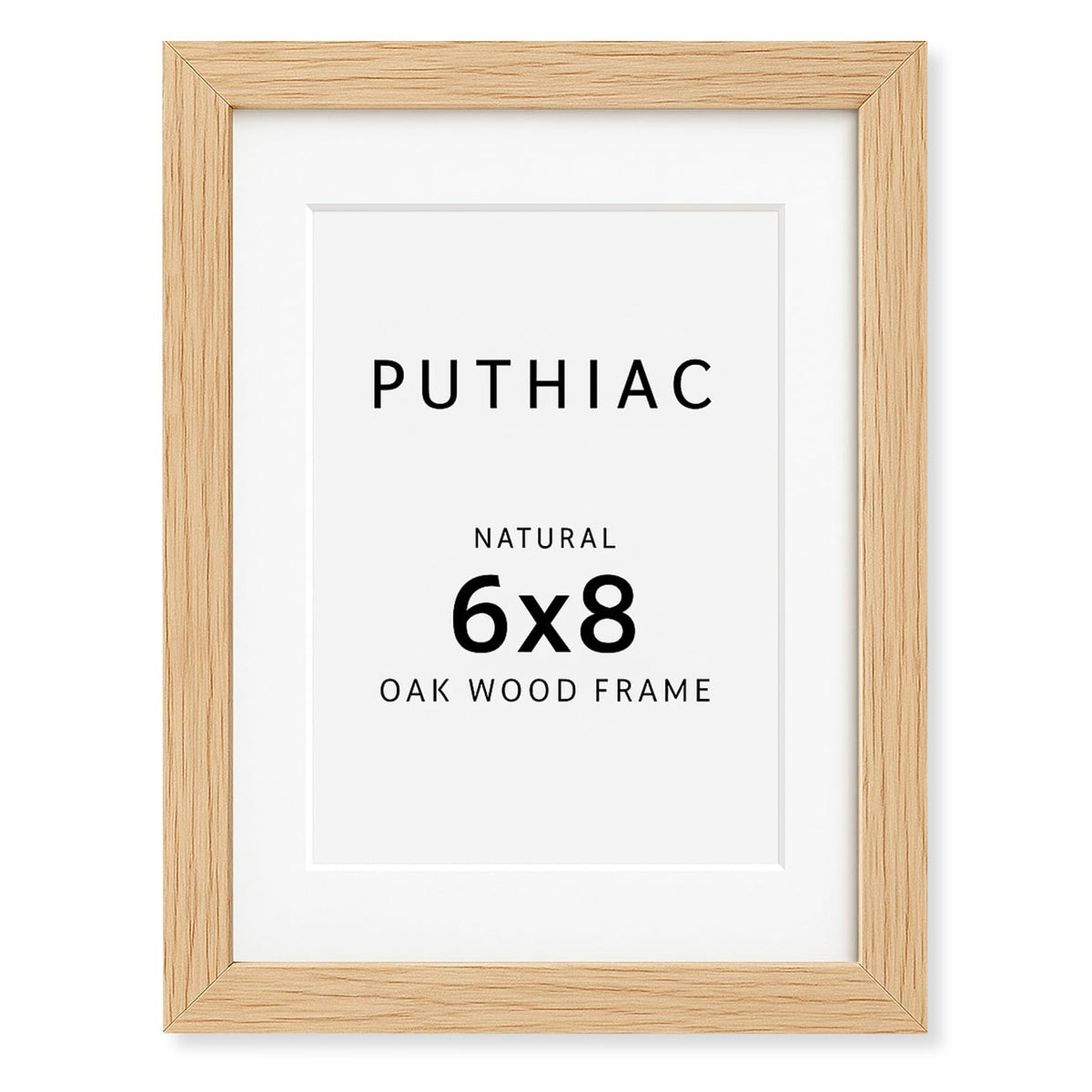 6x8 Solid Oak Wood Picture Frame with 5x7 Mat