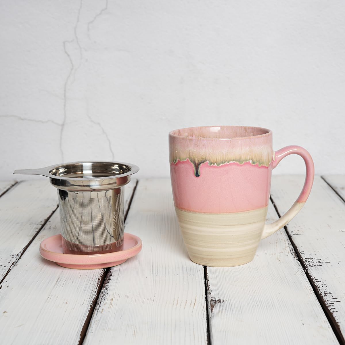 Ceramic Tea Cup with Infuser and Lid