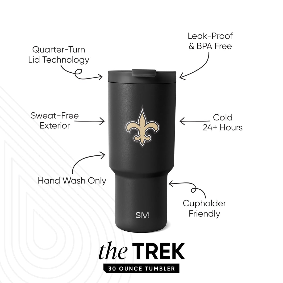 New Orleans Saints Tumbler with Flip Lid