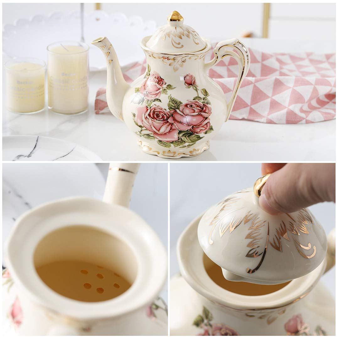 Pink Rose Teapot with Infuser