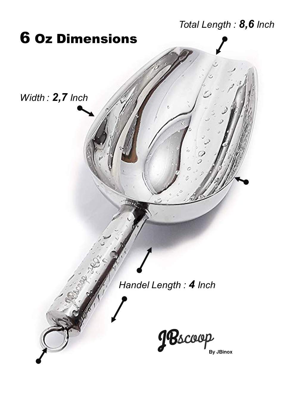 Stainless Steel Ice Scoop (6 Ounce)
