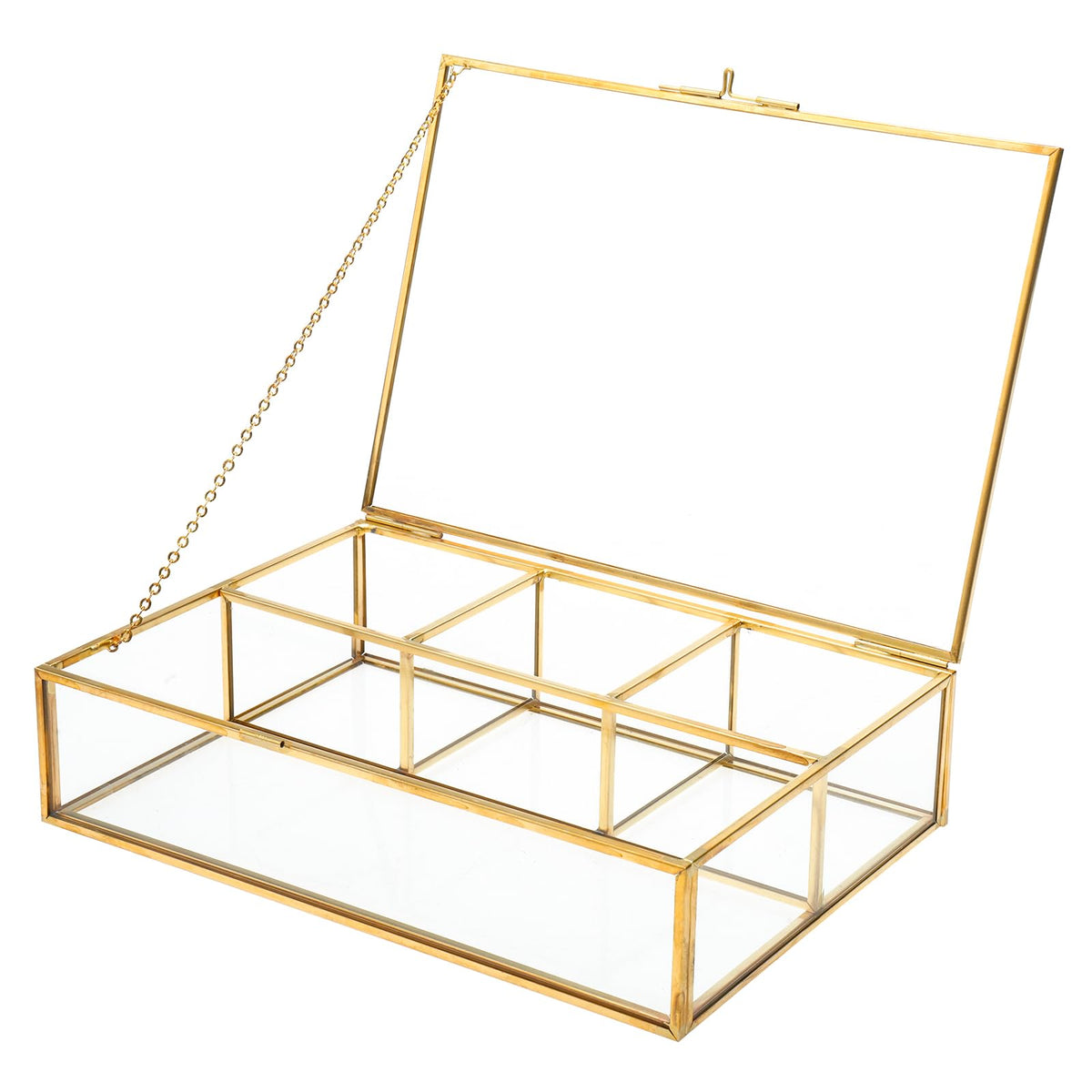 Gold Glass Tea Bag Organizer