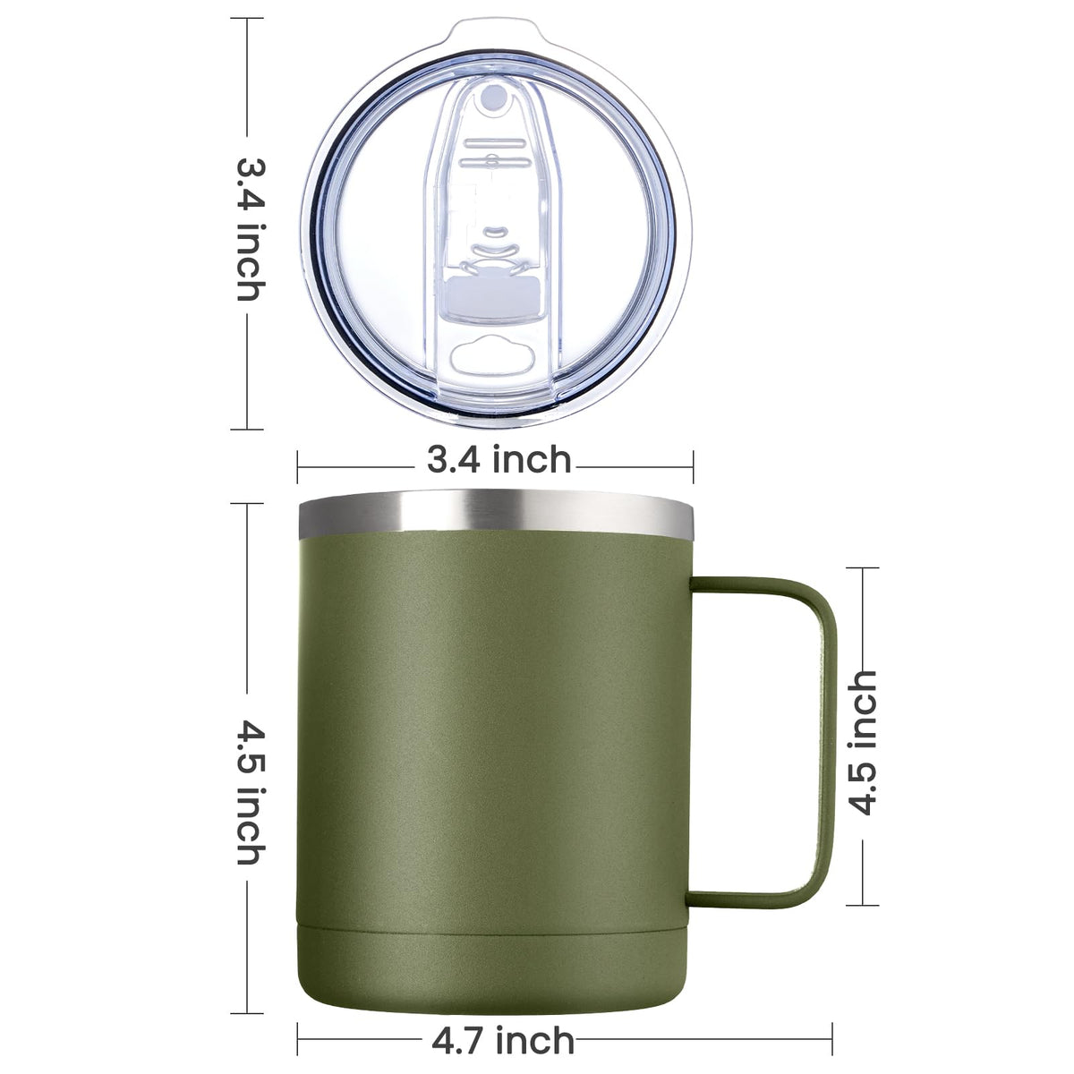 12oz Coffee Mug With Handle 4 Pack Bulk (4 Count)