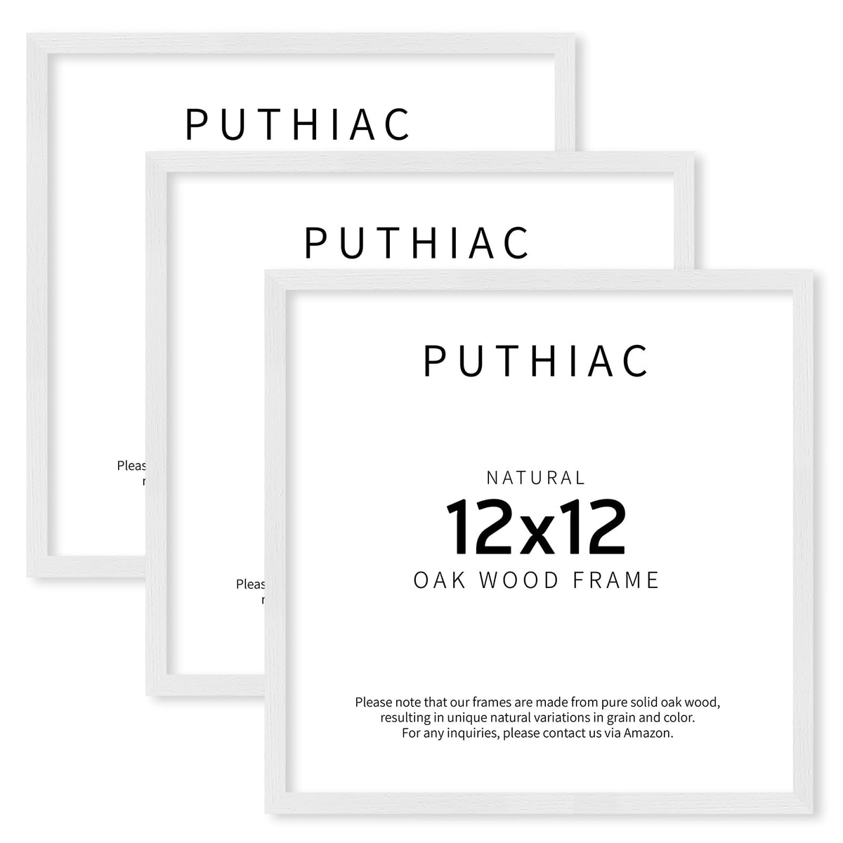 12x12 Solid Oak Wood Picture Frames (3 Count)