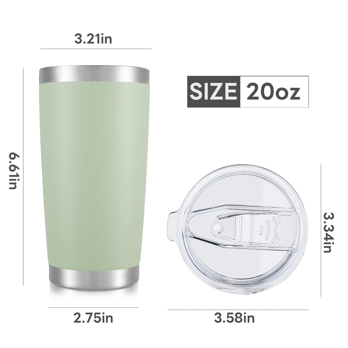 20 oz Tumbler with Lid Stainless Steel Insulated Tumblers Bulk Cups Mug (4 Count)