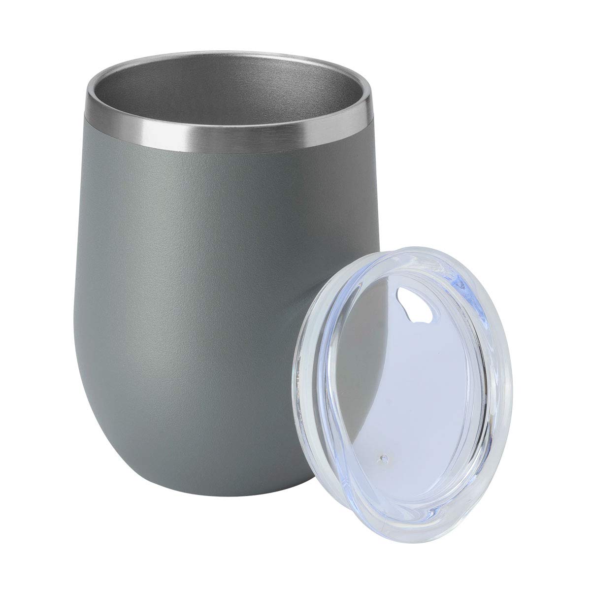 12oz Wine Tumbler with Lid Stemless Wine Glasses Double Wall Vacuum Travel Mugs stainless steel Coffee Cup for Cold & Hot Drinks Wine Coffee Cocktails Beer