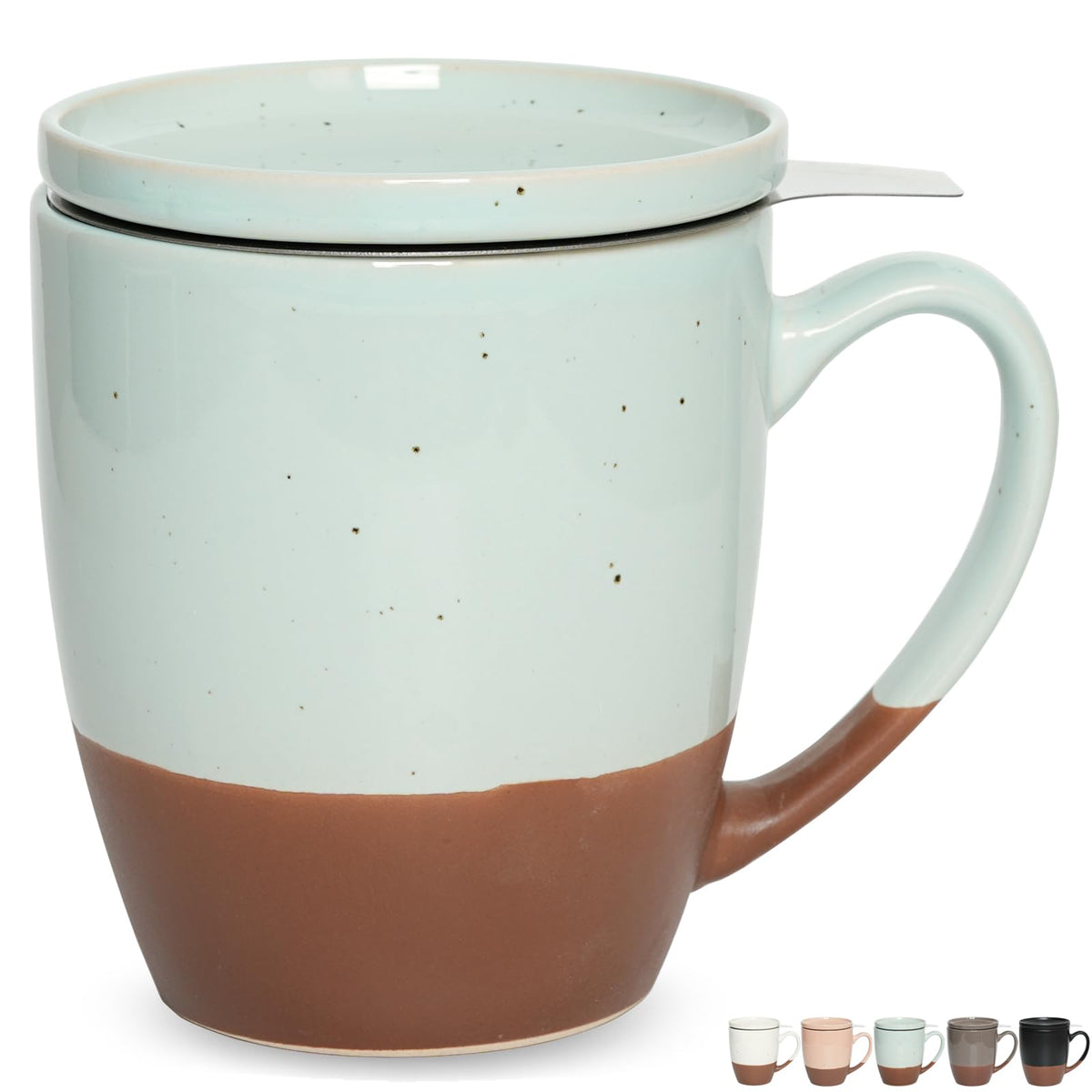 Ceramic Tea Cup with Infuser and Lid