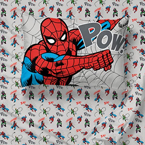 Marvel Spiderman Full Comforter Set 7 Piece Bedding for Boys
