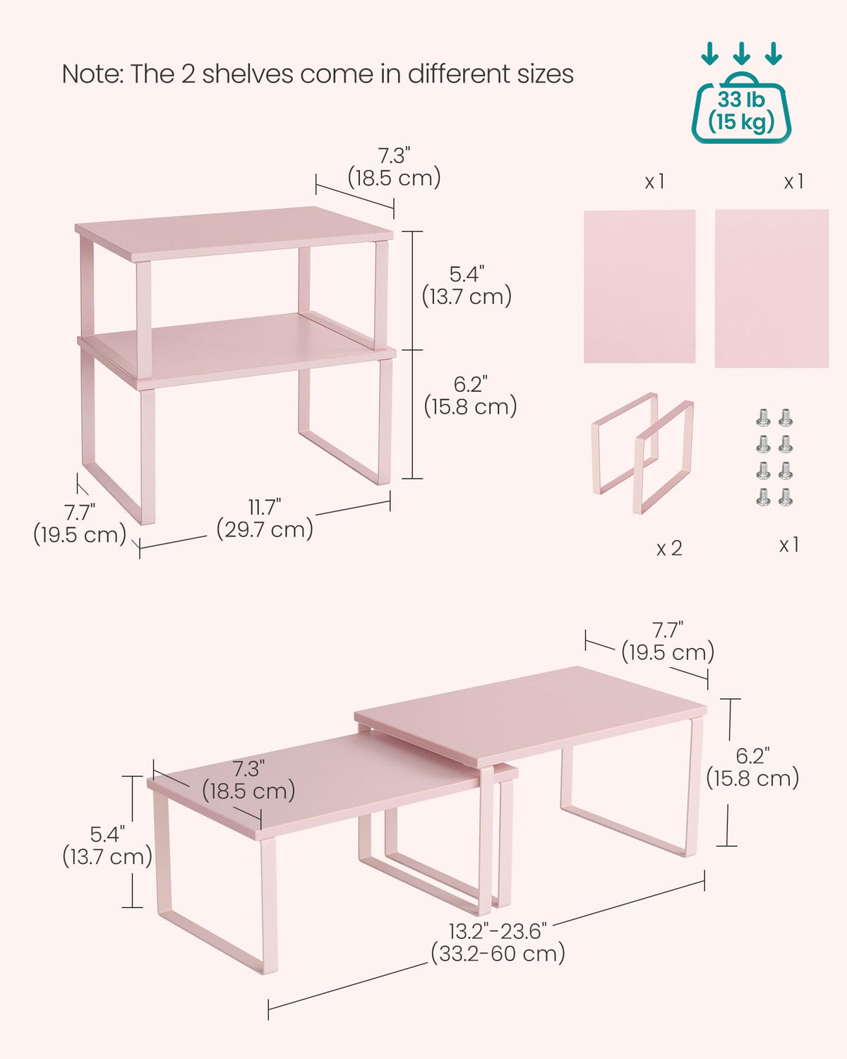 Cabinet Organizer Shelf (2 Count)