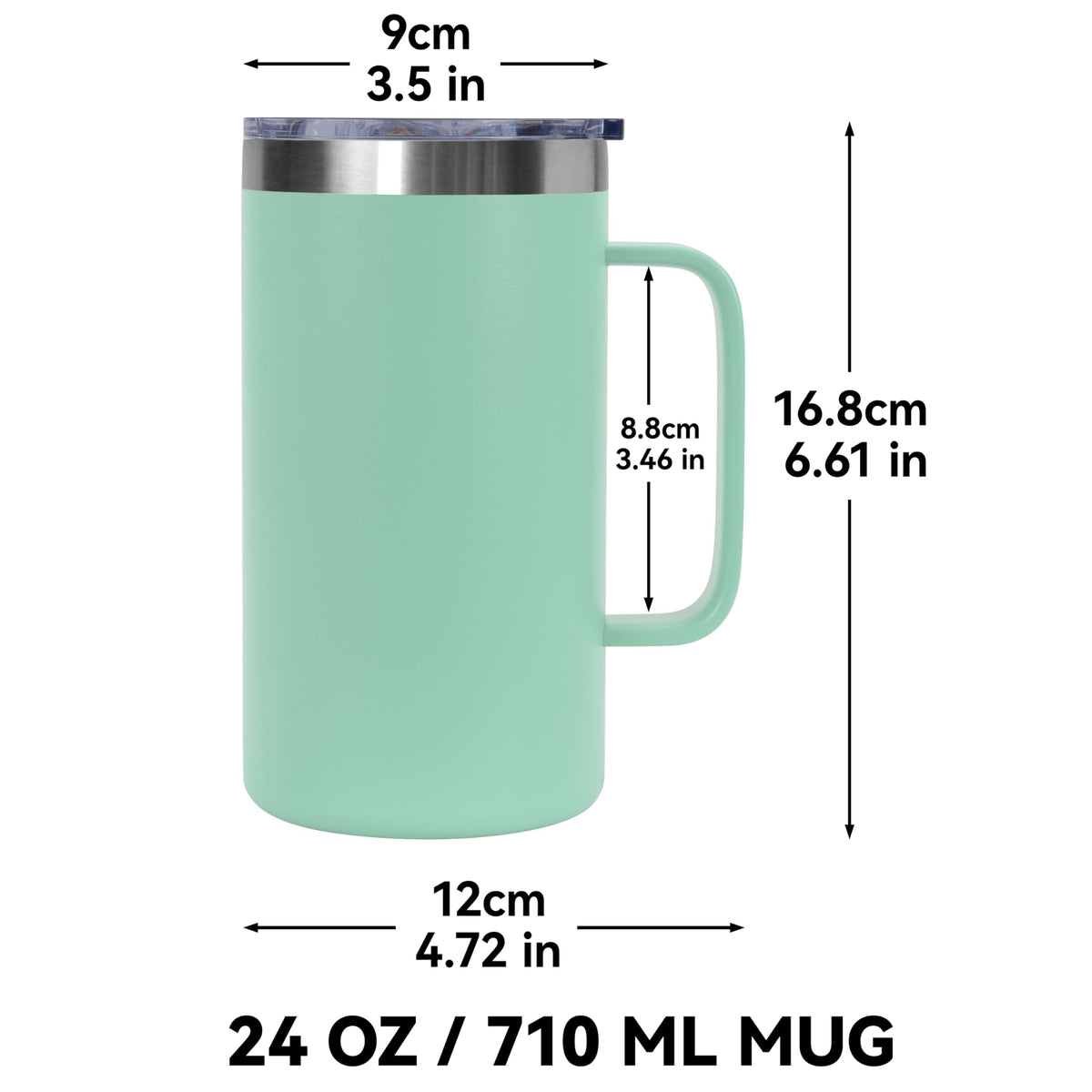 24oz Mug with Handle and Lid (4 Count)