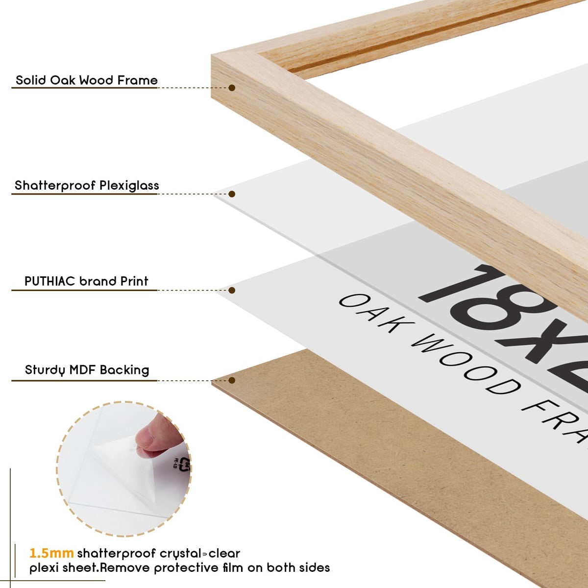 18x24 Solid Oak Wood Picture Frames (3 Count)