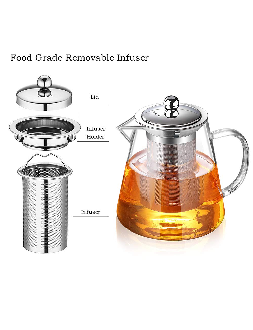 Glass Teapot with Infuser Tea Pot 950ml