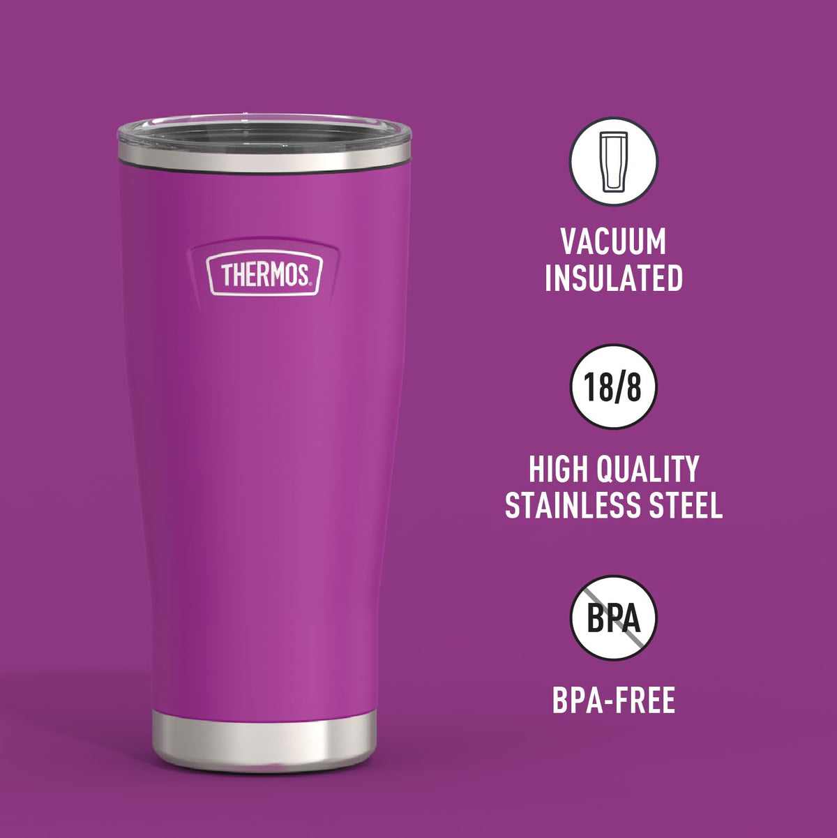 Icon Series 24oz Stainless Steel Tumbler with Slide Lock Lid