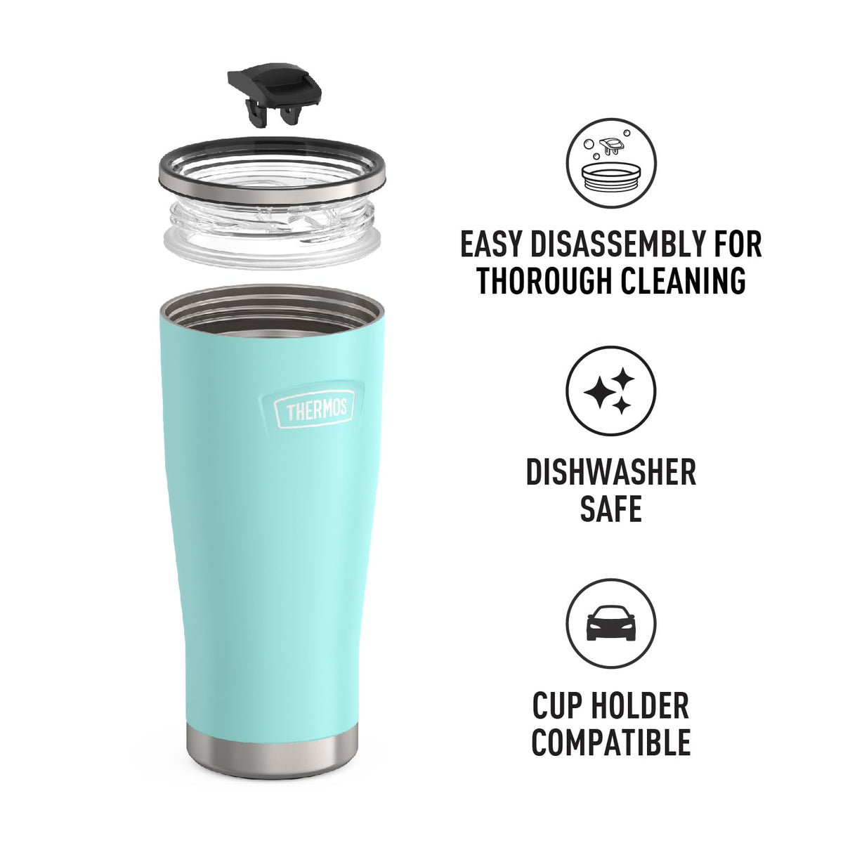 Icon Series 24oz Stainless Steel Tumbler with Slide Lock Lid