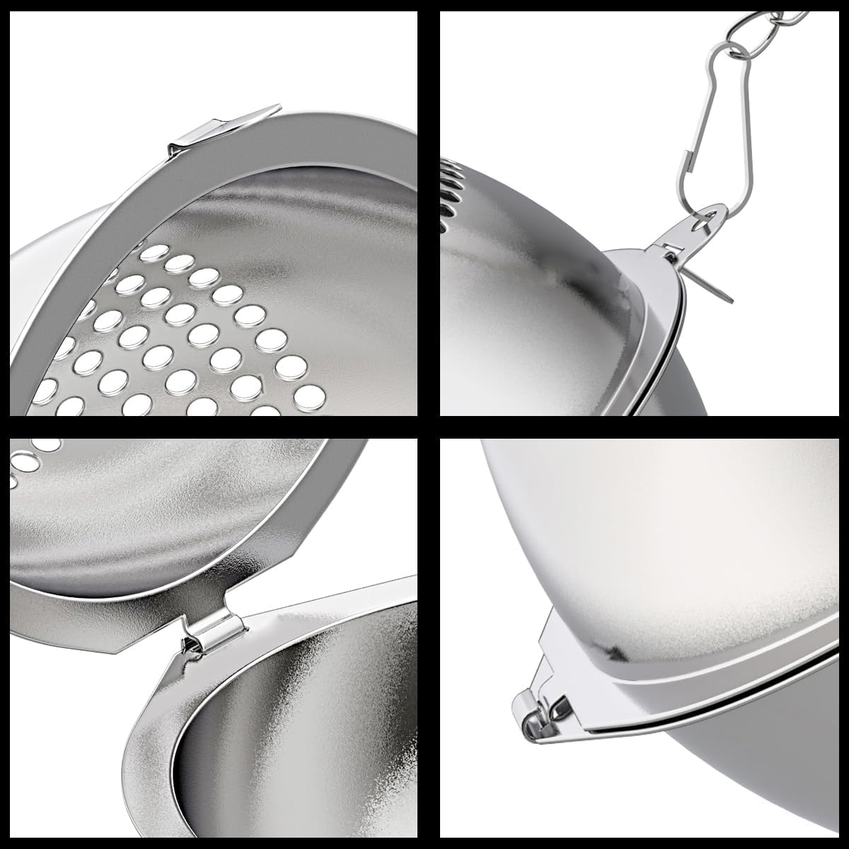 Food Grade 304 Stainless Steel Mesh Tea Ball 2.1 Inch Tea Infuser Strainer Filter Diffuser for Loose Tea (4.59 Count)