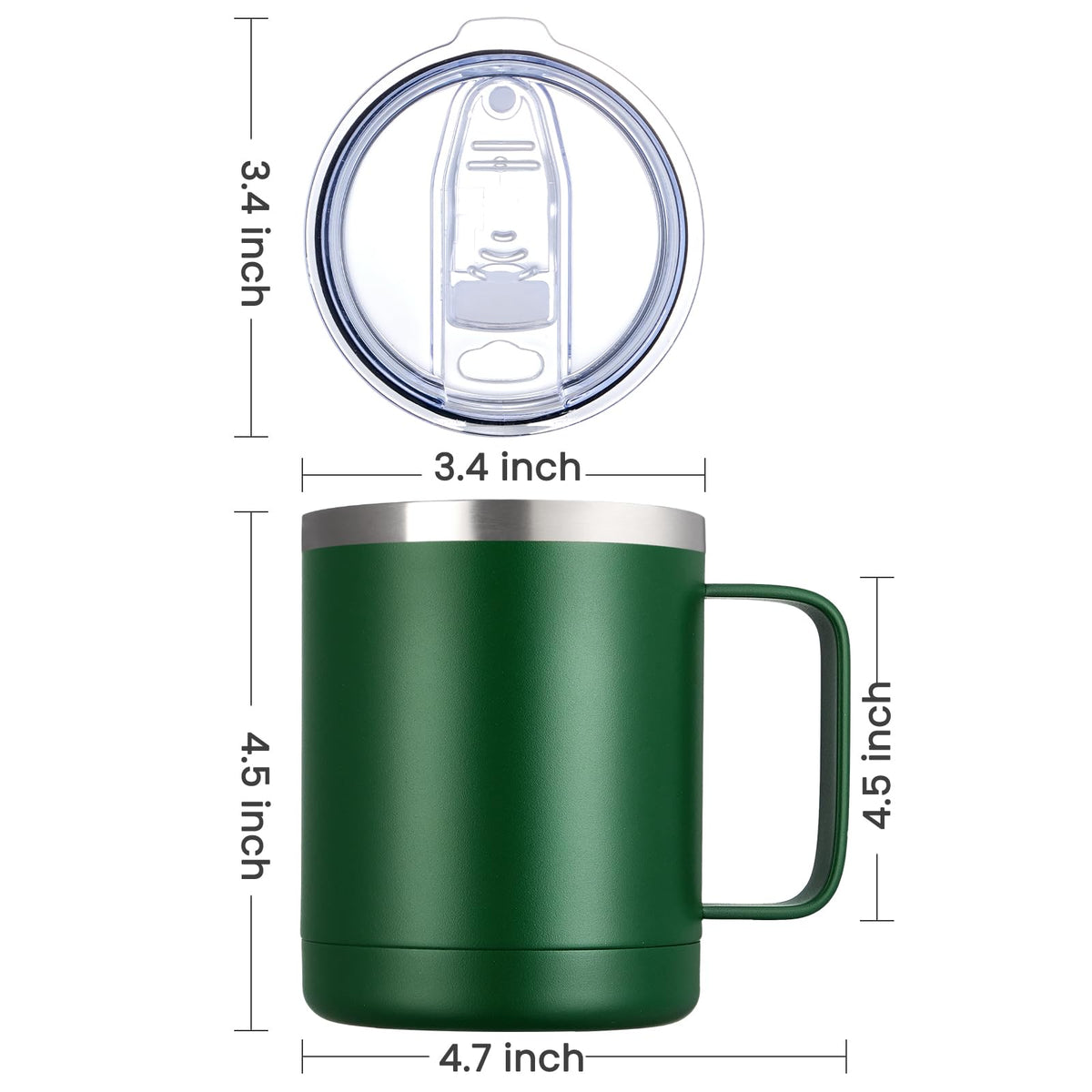 12oz Coffee Mug With Handle and Sliding Lid