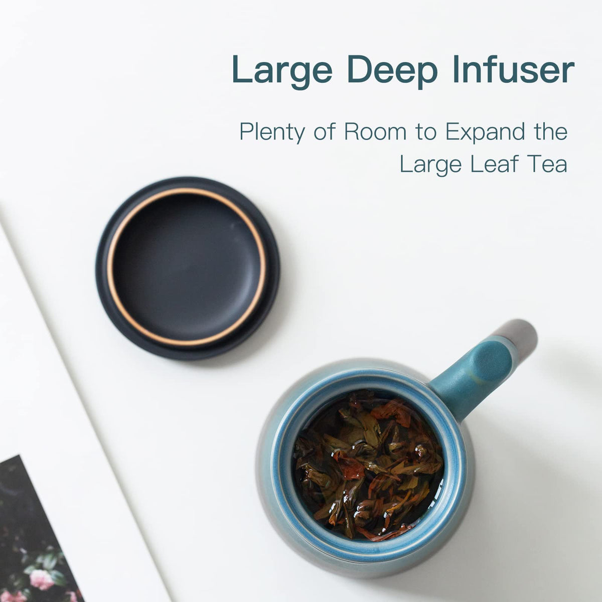 Tea Mug with Infuser and Lid for Loose Tea Diffusers