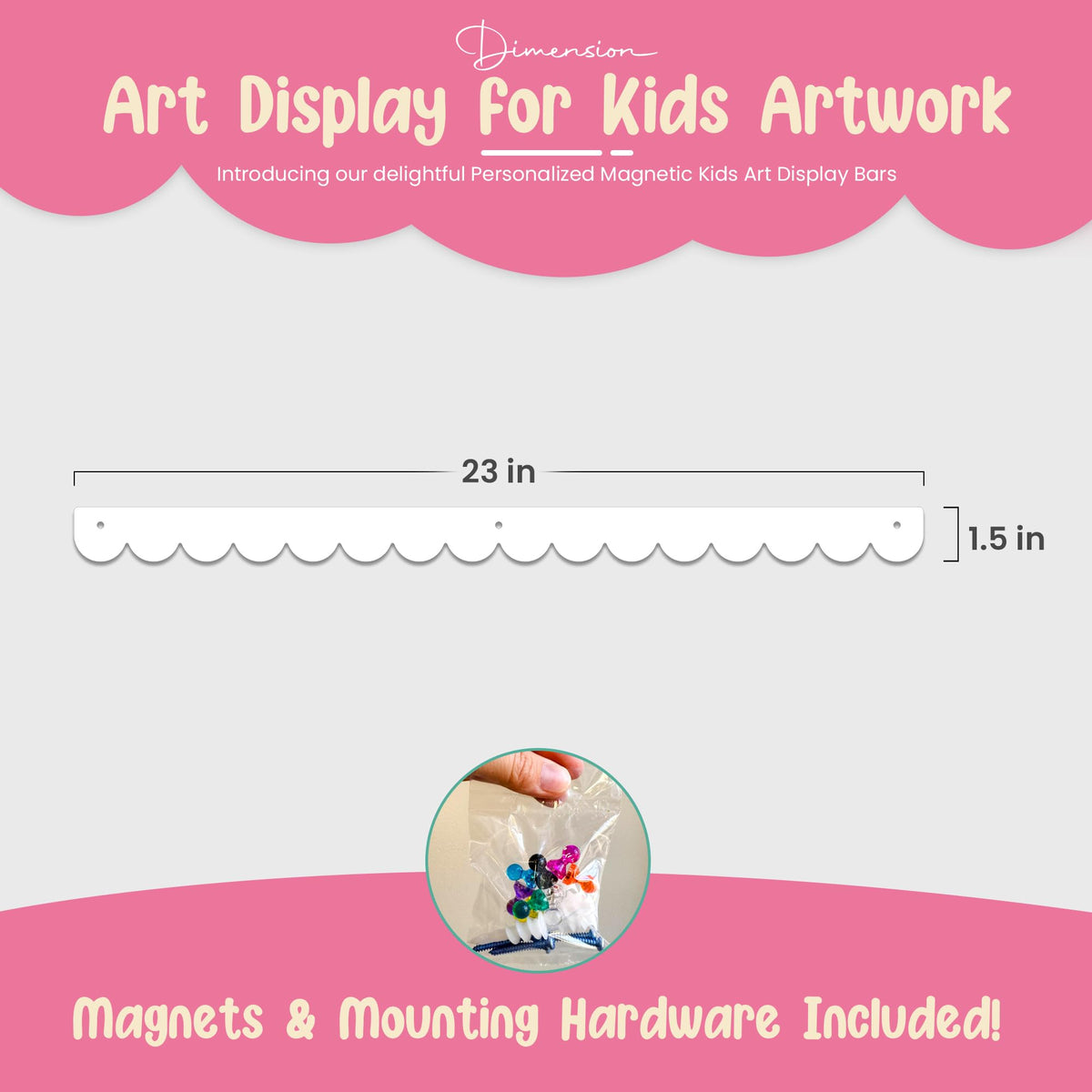 Scalloped Magnetic Art Display for Kids Artwork & Photos
