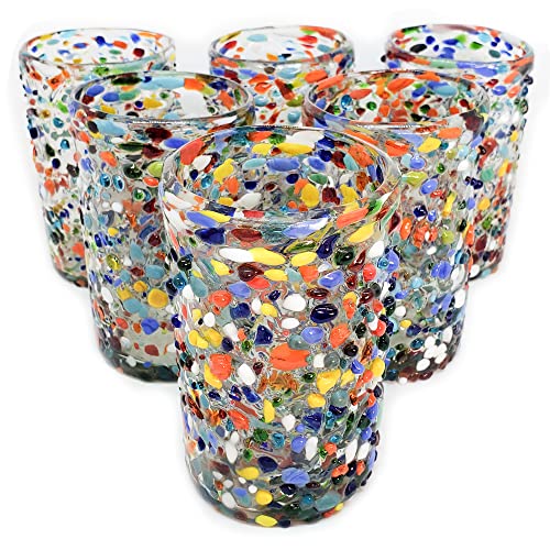 Confetti Rocks 120 oz Pitcher and 6 Drinking Glasses set