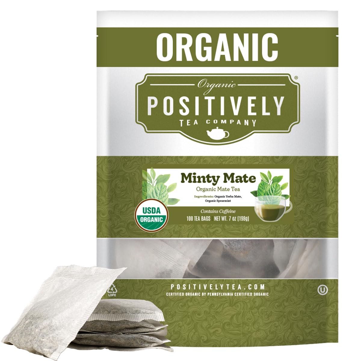 Minty Mate yerba Mate Tea Bags (100 Count)