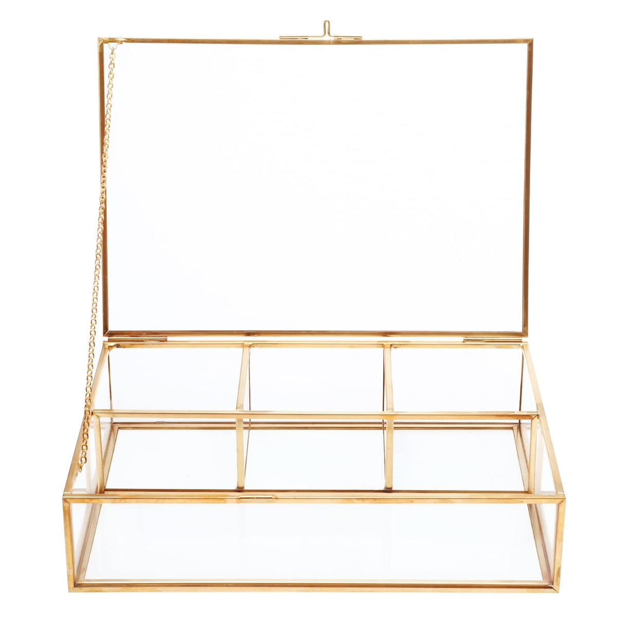 Gold Glass Tea Bag Organizer