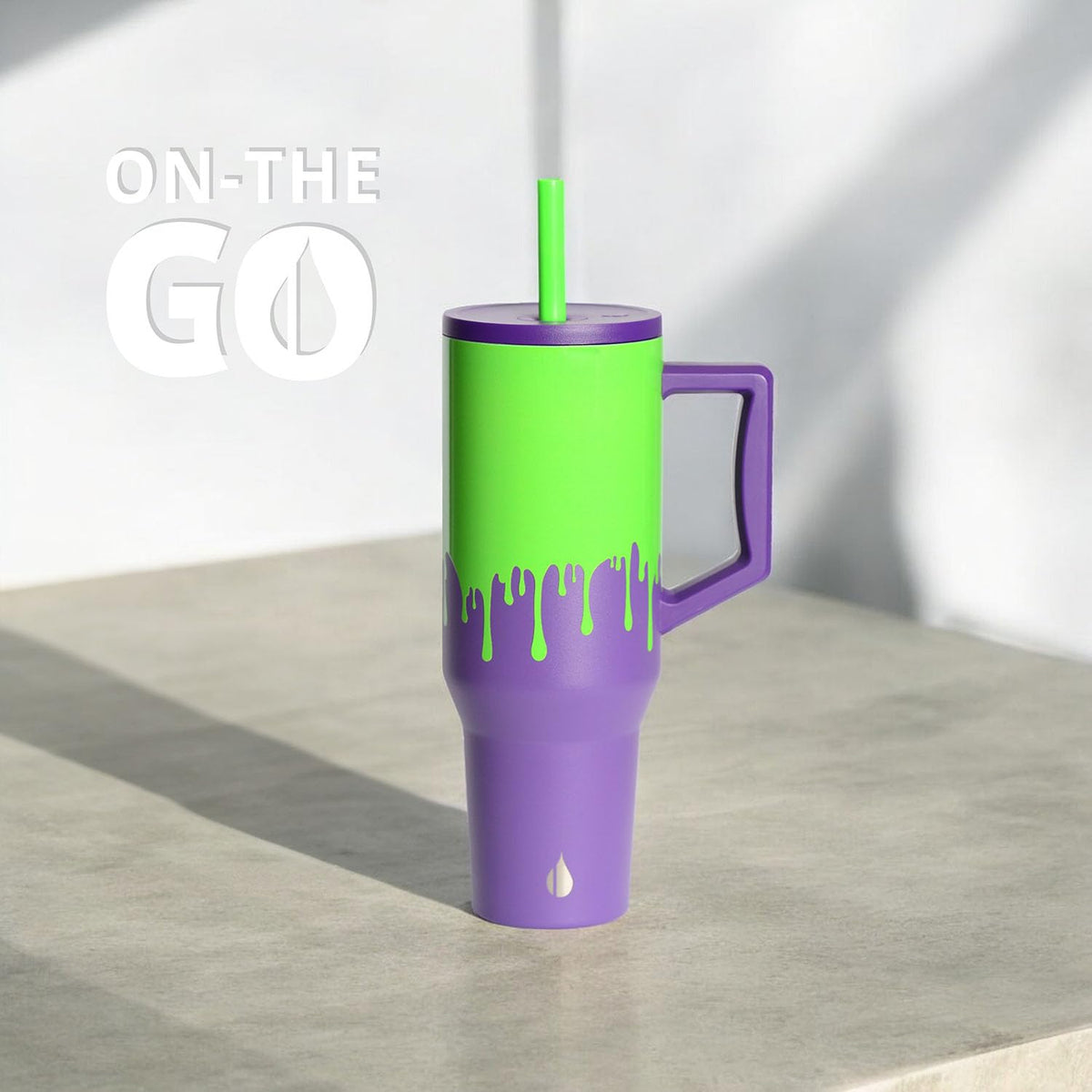 Spill Proof 40oz Insulated Tumbler with Handle & Straw Travel Mug