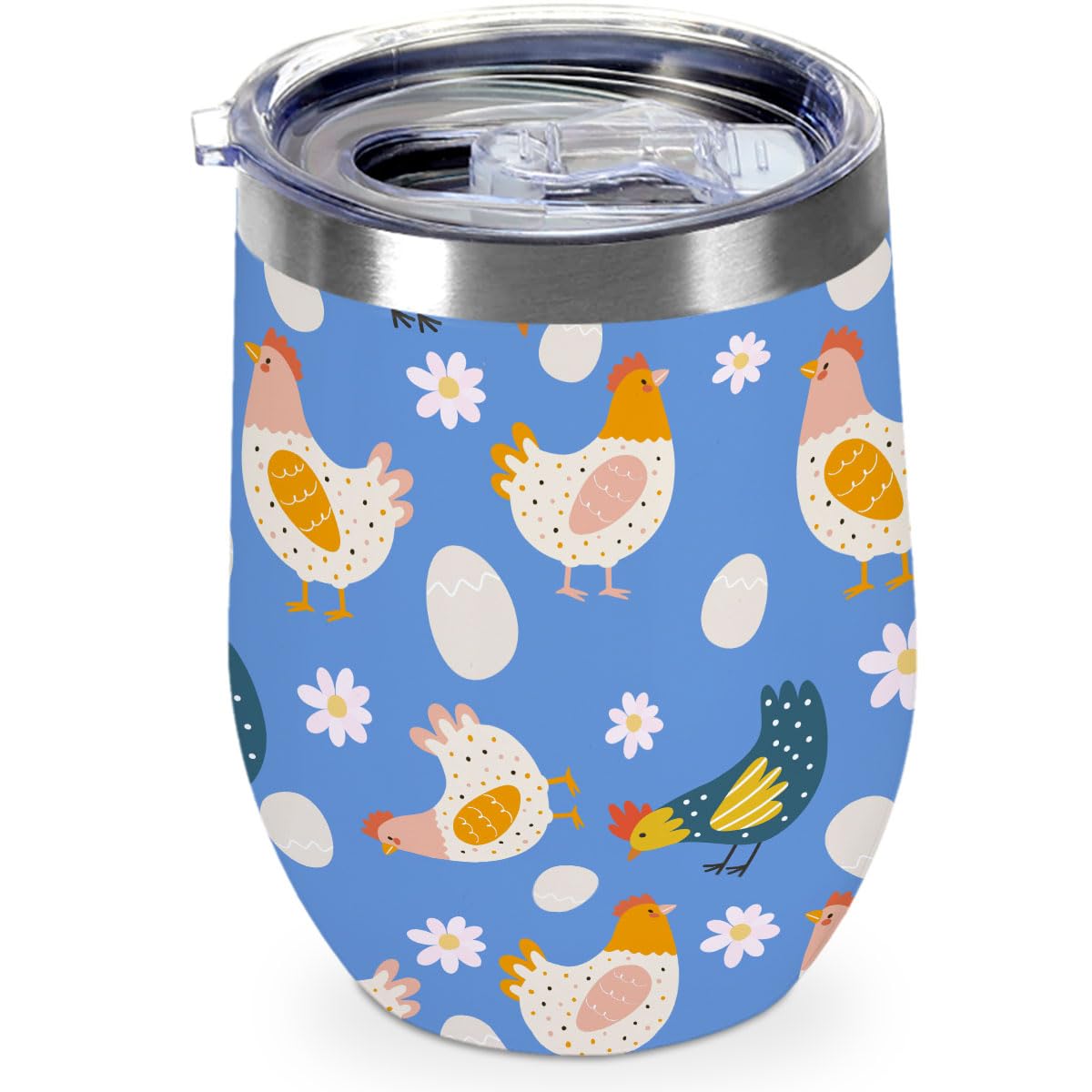 Chicken Mom Gifts Seamless Pattern Stainless Steel Travel Tumbler Cups