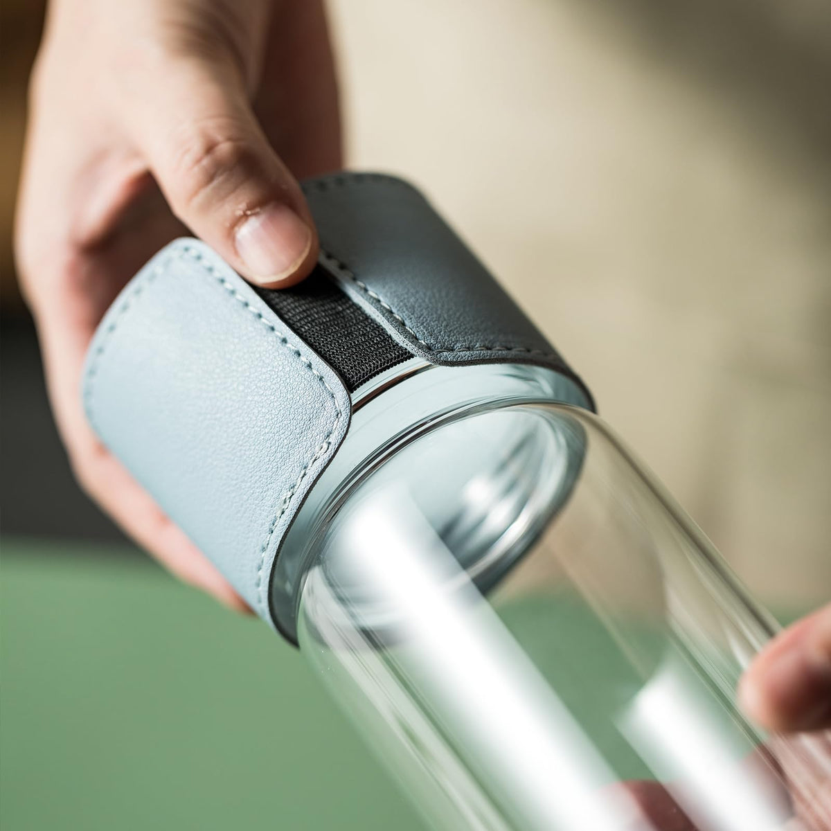 Glass Tea Bottle 16 oz Drinking Bottle with Non