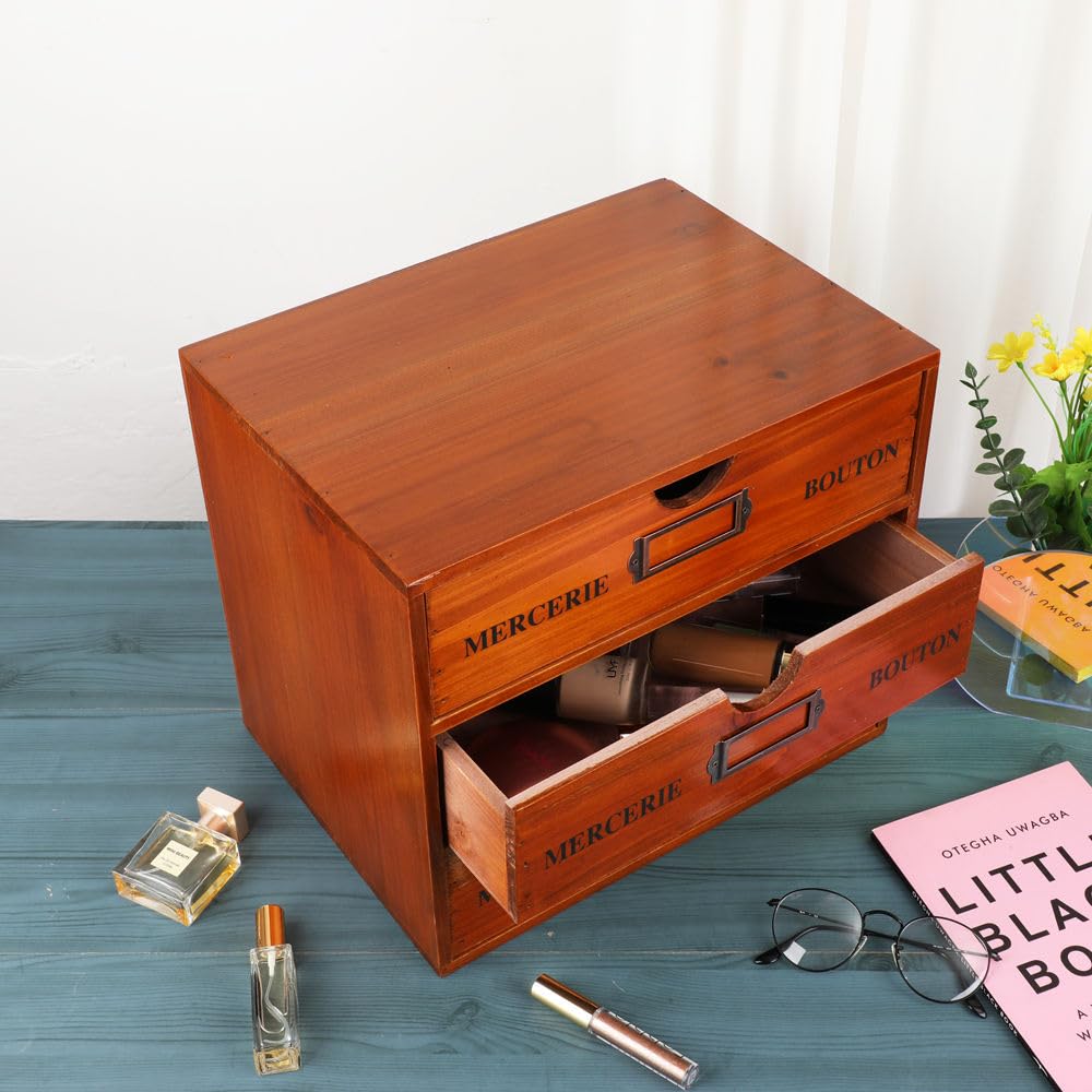 Large Wooden Drawers Wooden Box with Drawer Brown